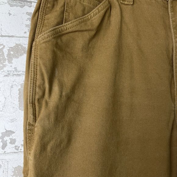 Ridge cut Toughwear Brown Canvas Work Pants Men’s 34x29 Actual Straight Cut Flaw - Picture 3 of 16